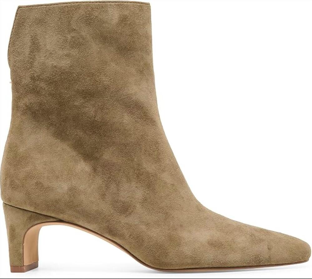 NEW DOLCE VITA women's bennet kitten heel booties in olive suede